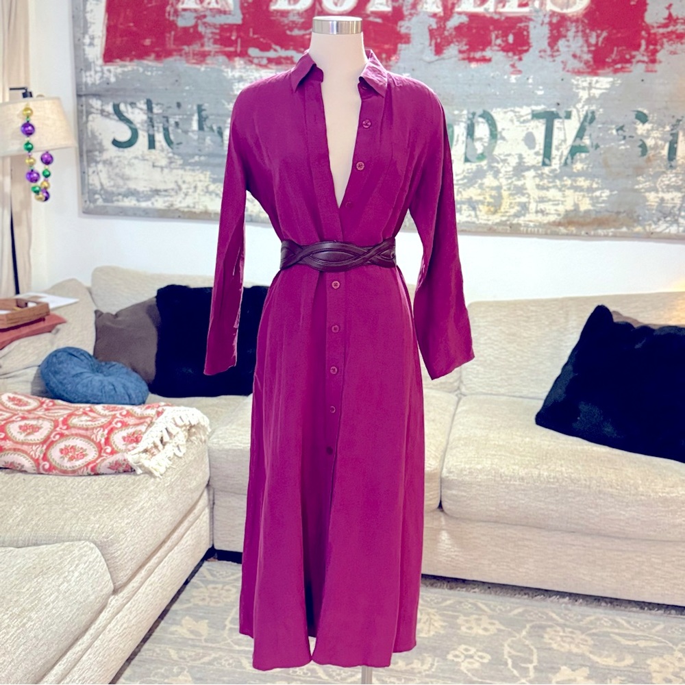 Winter Silks Button Down Maxi Dress